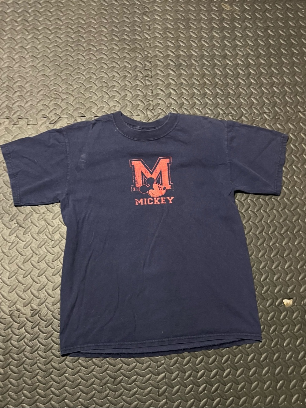 Disney Navy Short Sleeve Tee with Red Mickey 'M' Graphic